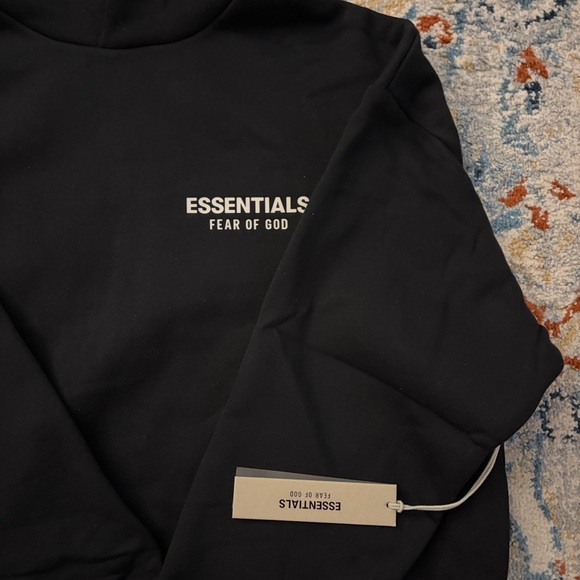 Essentials fear of god hoodie black size Xsmall - Picture 2 of 5